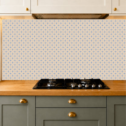 Blue & Sand Moroccan Floral Tile Sticker