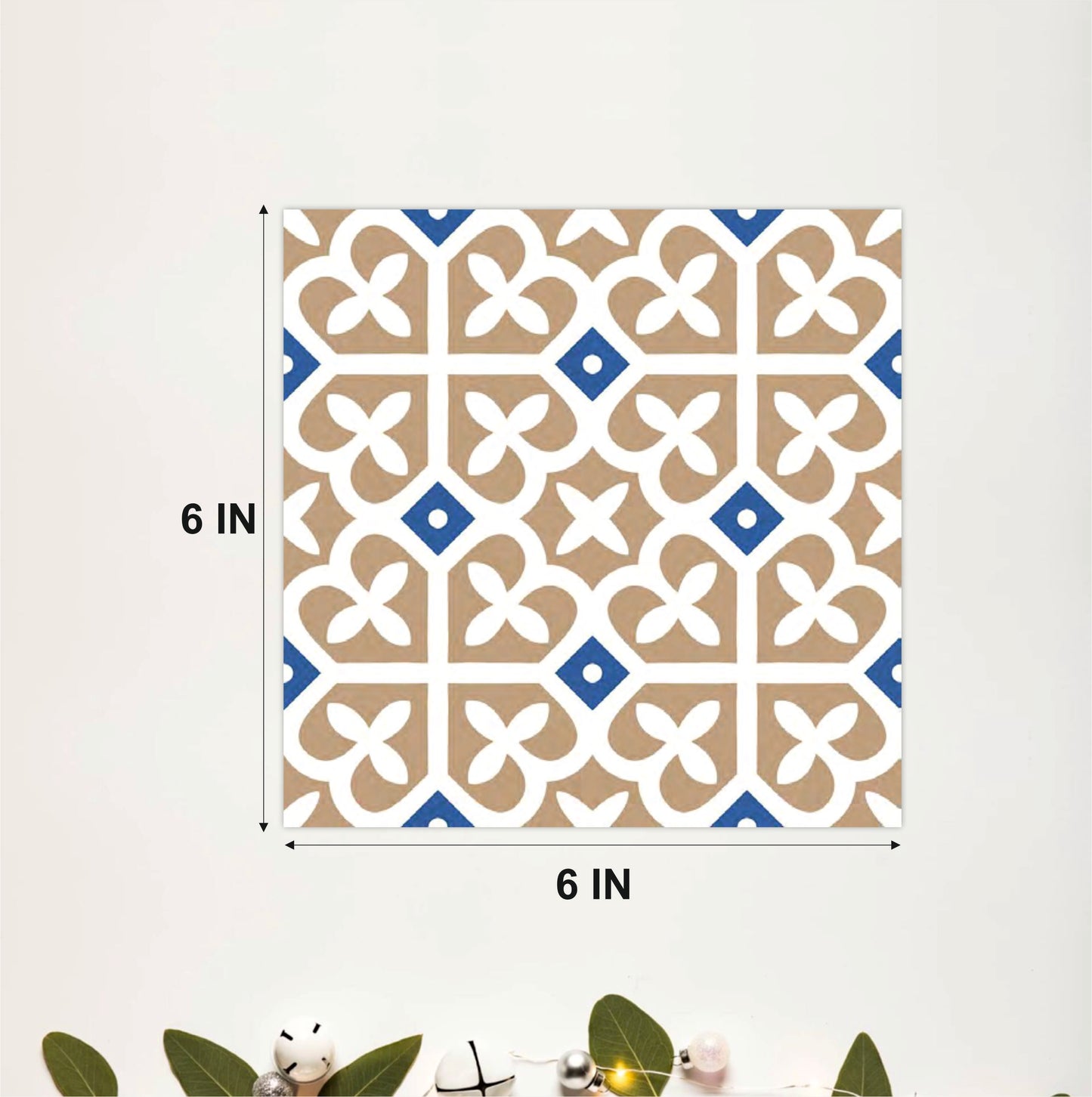 Blue & Sand Moroccan Floral Tile Sticker