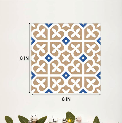 Blue & Sand Moroccan Floral Tile Sticker