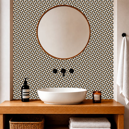 Modern Black & Sand Geometric Tile Sticker