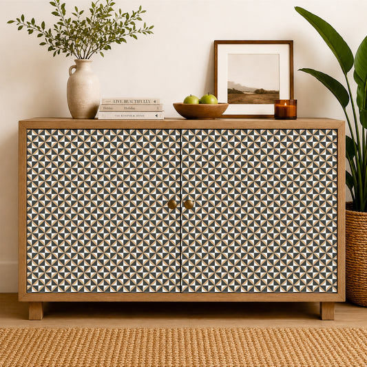 Modern Black & Sand Geometric Tile Sticker