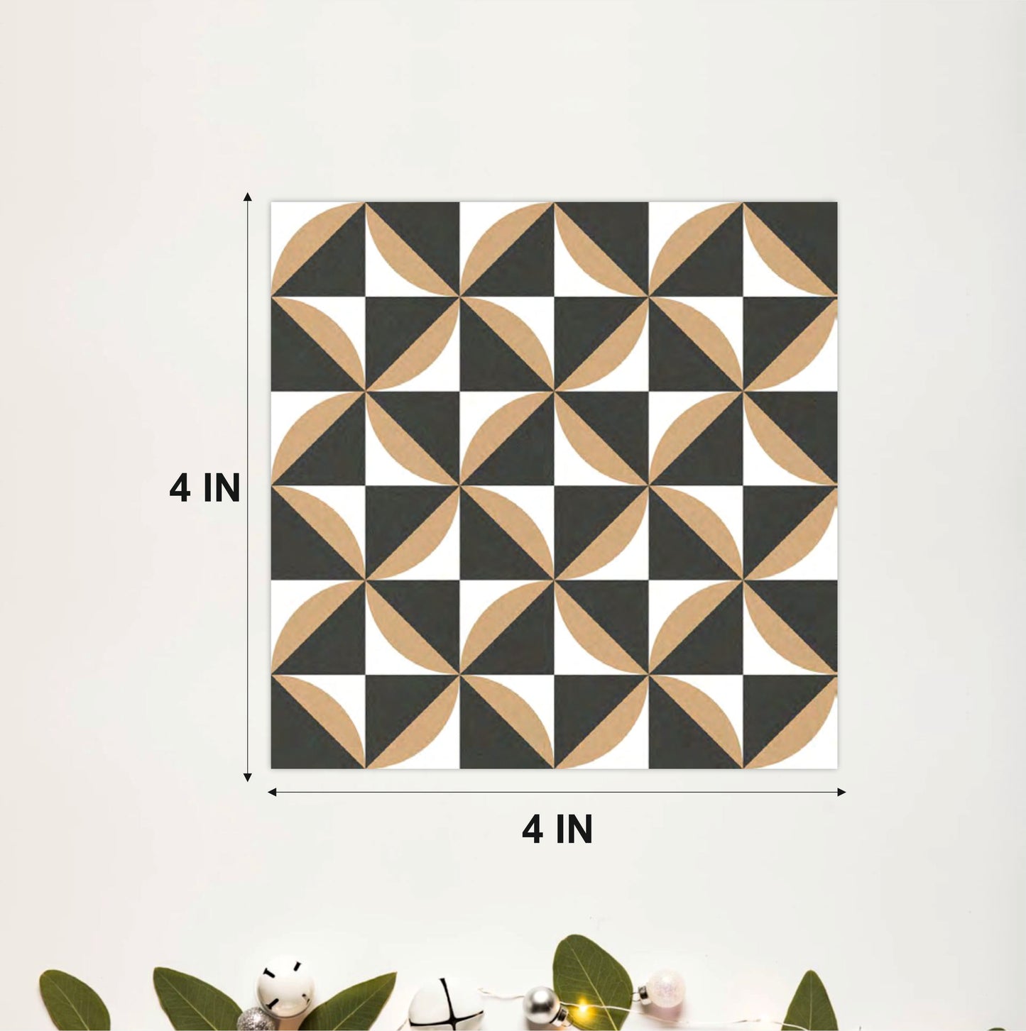 Modern Black & Sand Geometric Tile Sticker
