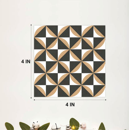 Modern Black & Sand Geometric Tile Sticker