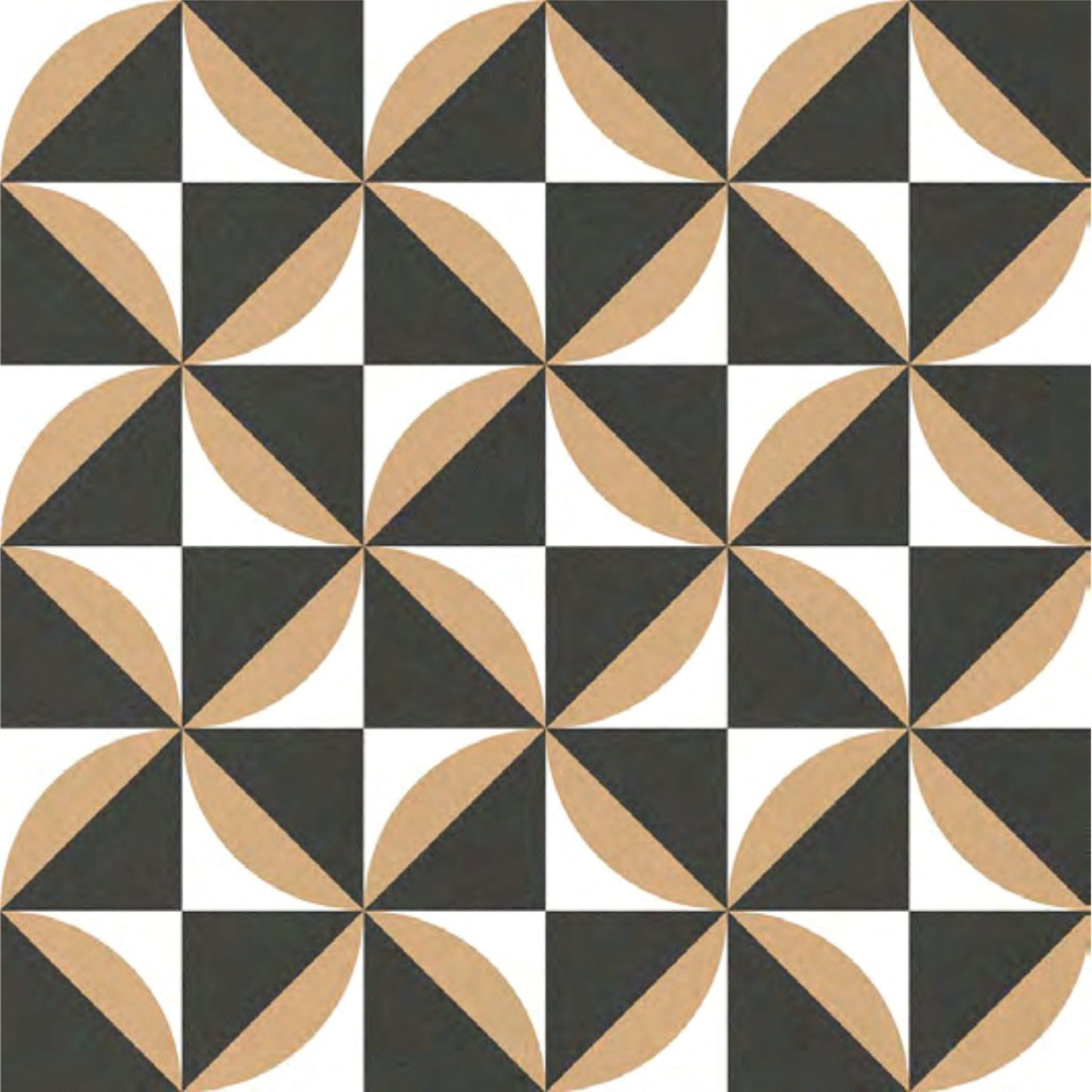 Modern Black & Sand Geometric Tile Sticker