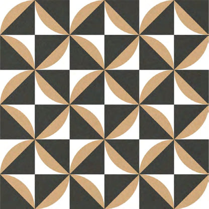Modern Black & Sand Geometric Tile Sticker
