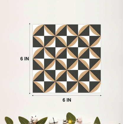 Modern Black & Sand Geometric Tile Sticker