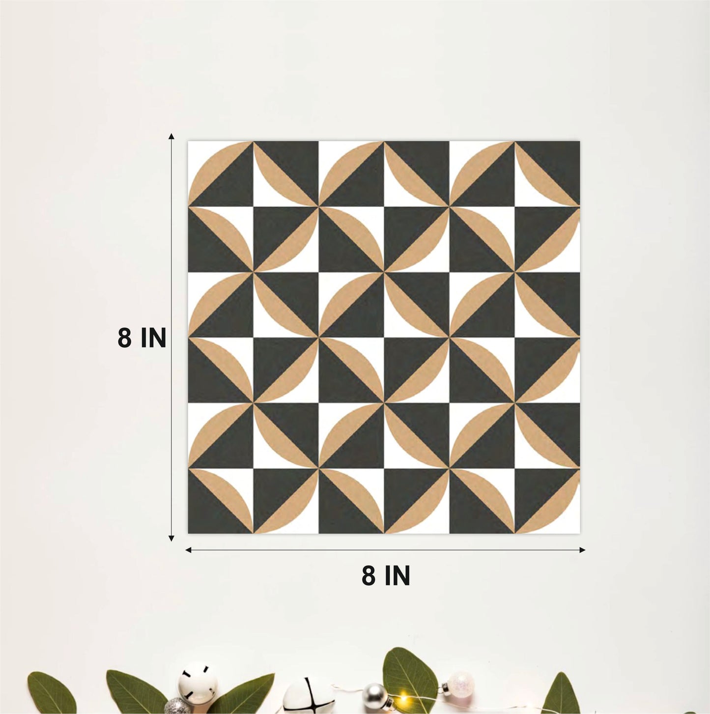 Modern Black & Sand Geometric Tile Sticker