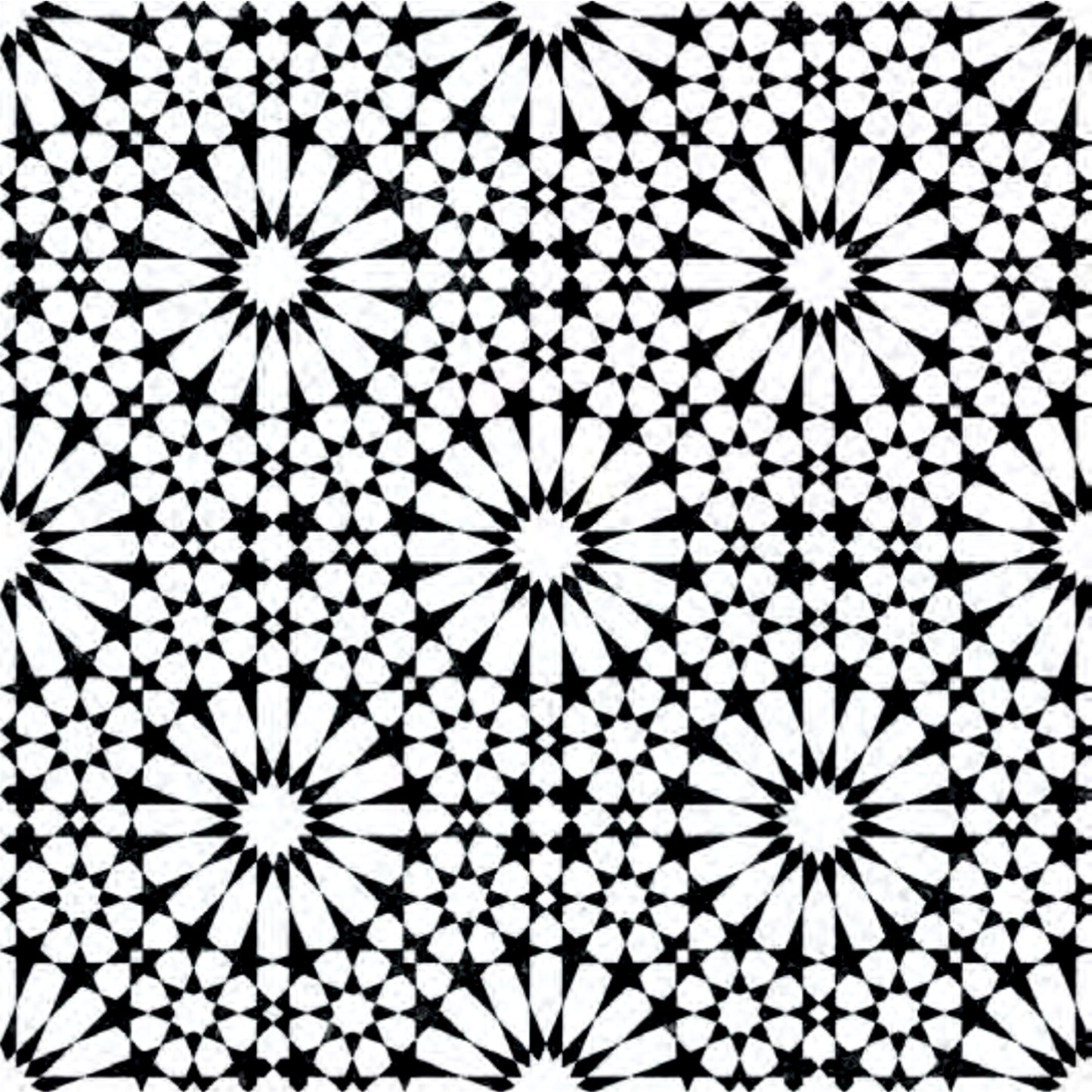 Monochrome Moroccan Star Mosaic Tile Sticker