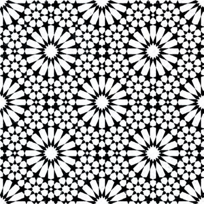 Monochrome Moroccan Star Mosaic Tile Sticker