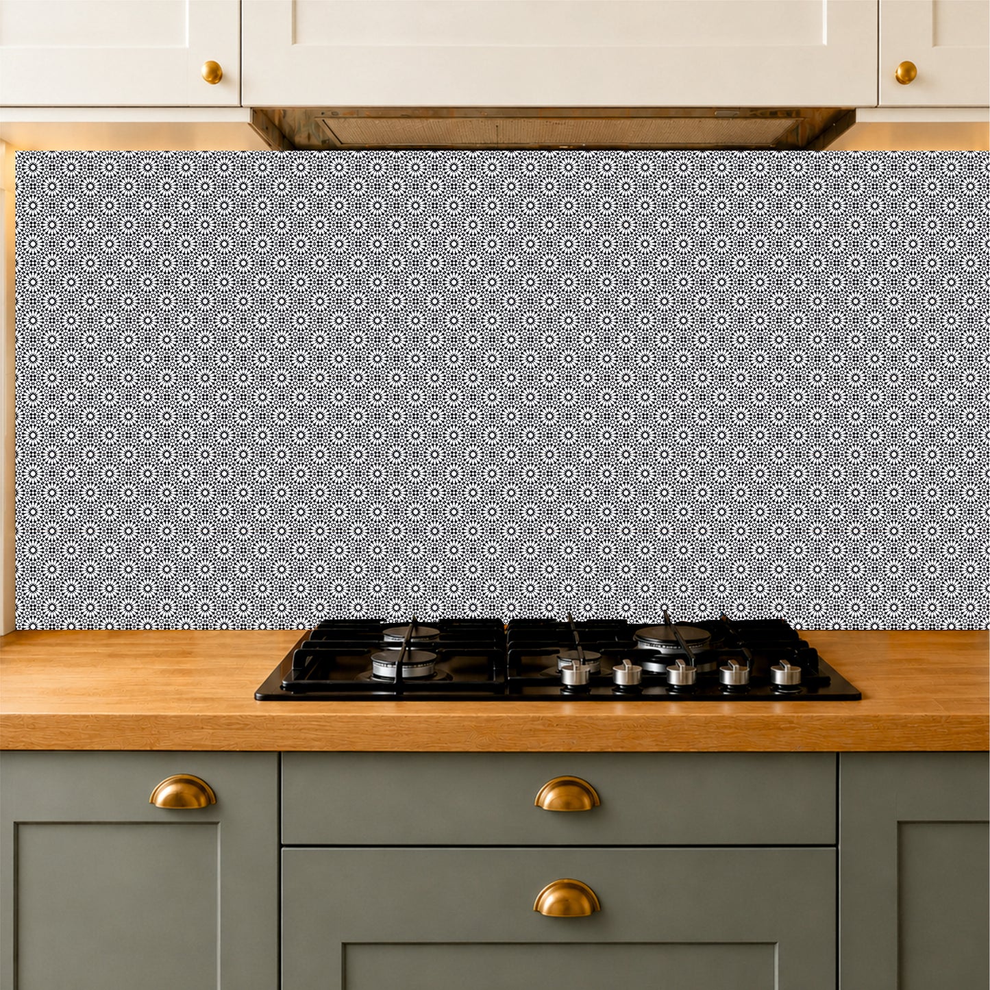 Monochrome Moroccan Star Mosaic Tile Sticker