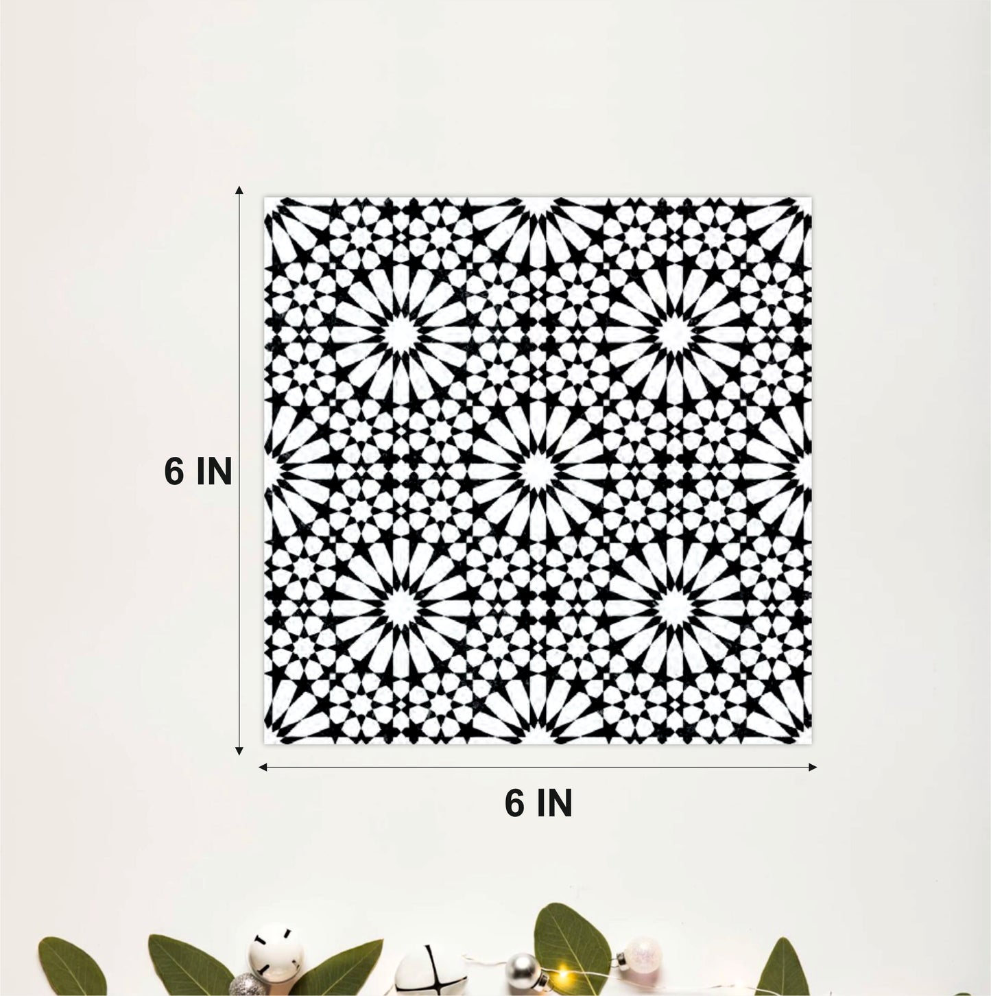 Monochrome Moroccan Star Mosaic Tile Sticker