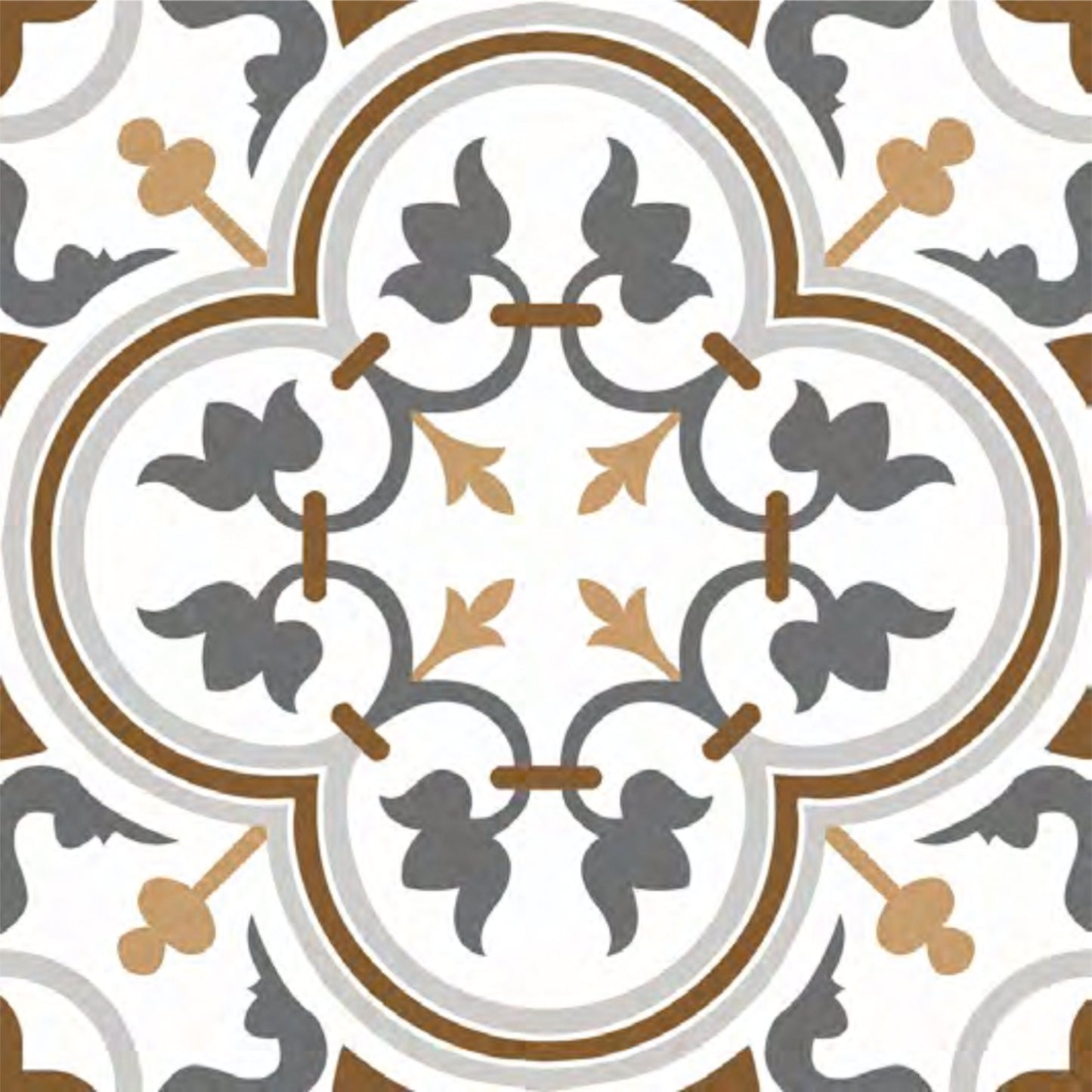 Rustic Grey & Mustard Floral Tile Sticker