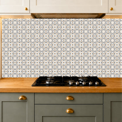 Rustic Grey & Mustard Floral Tile Sticker