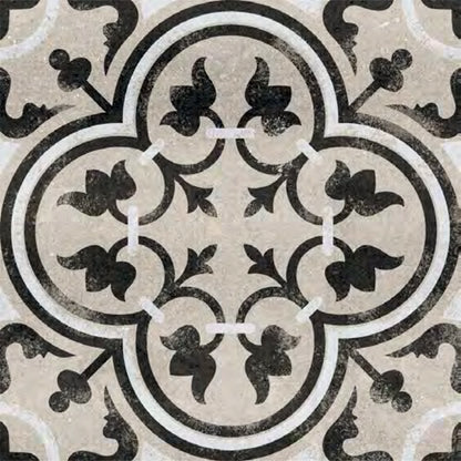 Vintage Monochrome Floral Tile Sticker