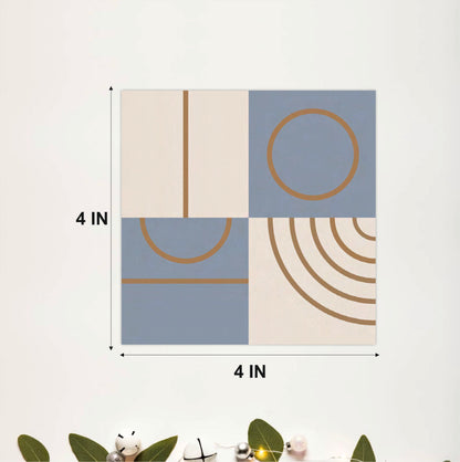 Sky Blue Geometric Abstract Tile Sticker