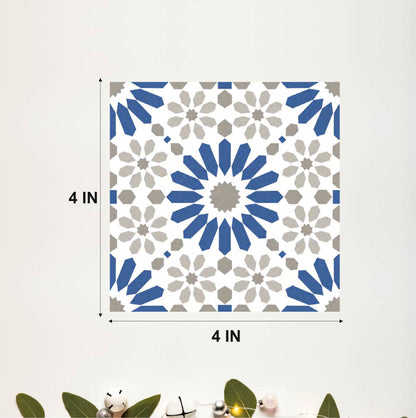 Blue Moroccan Floral Tile Sticker
