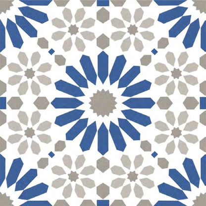 Blue Moroccan Floral Tile Sticker