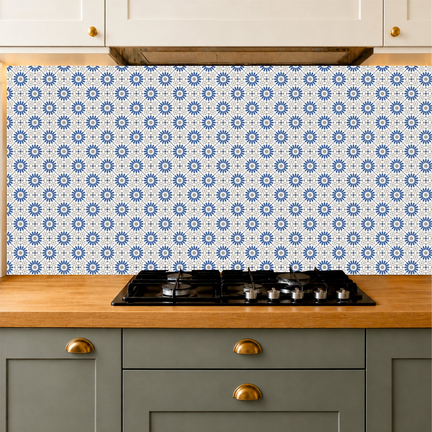 Blue Moroccan Floral Tile Sticker