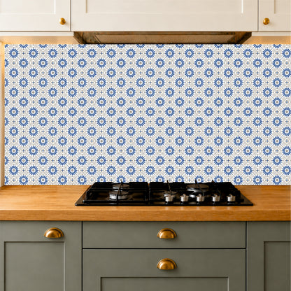 Blue Moroccan Floral Tile Sticker