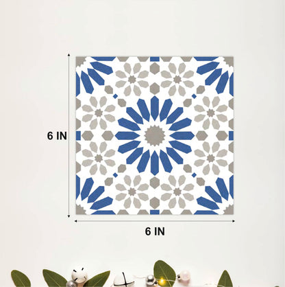 Blue Moroccan Floral Tile Sticker
