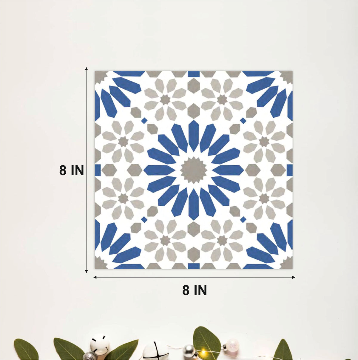 Blue Moroccan Floral Tile Sticker