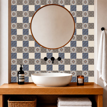 Mixed Floral & Geometric Tile Sticker Set