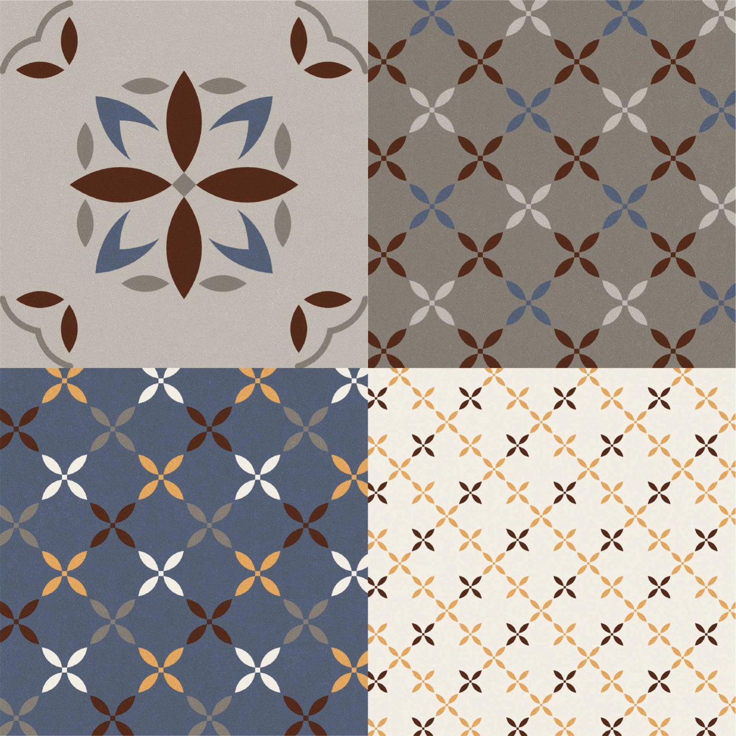 Mixed Floral & Geometric Tile Sticker Set