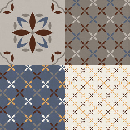 Mixed Floral & Geometric Tile Sticker Set