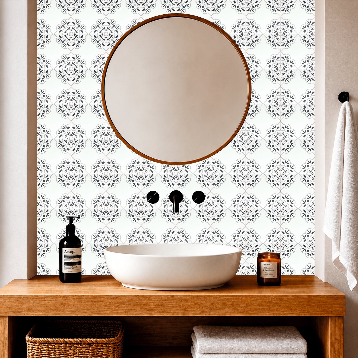 Minimal Floral Corner Tile Sticker