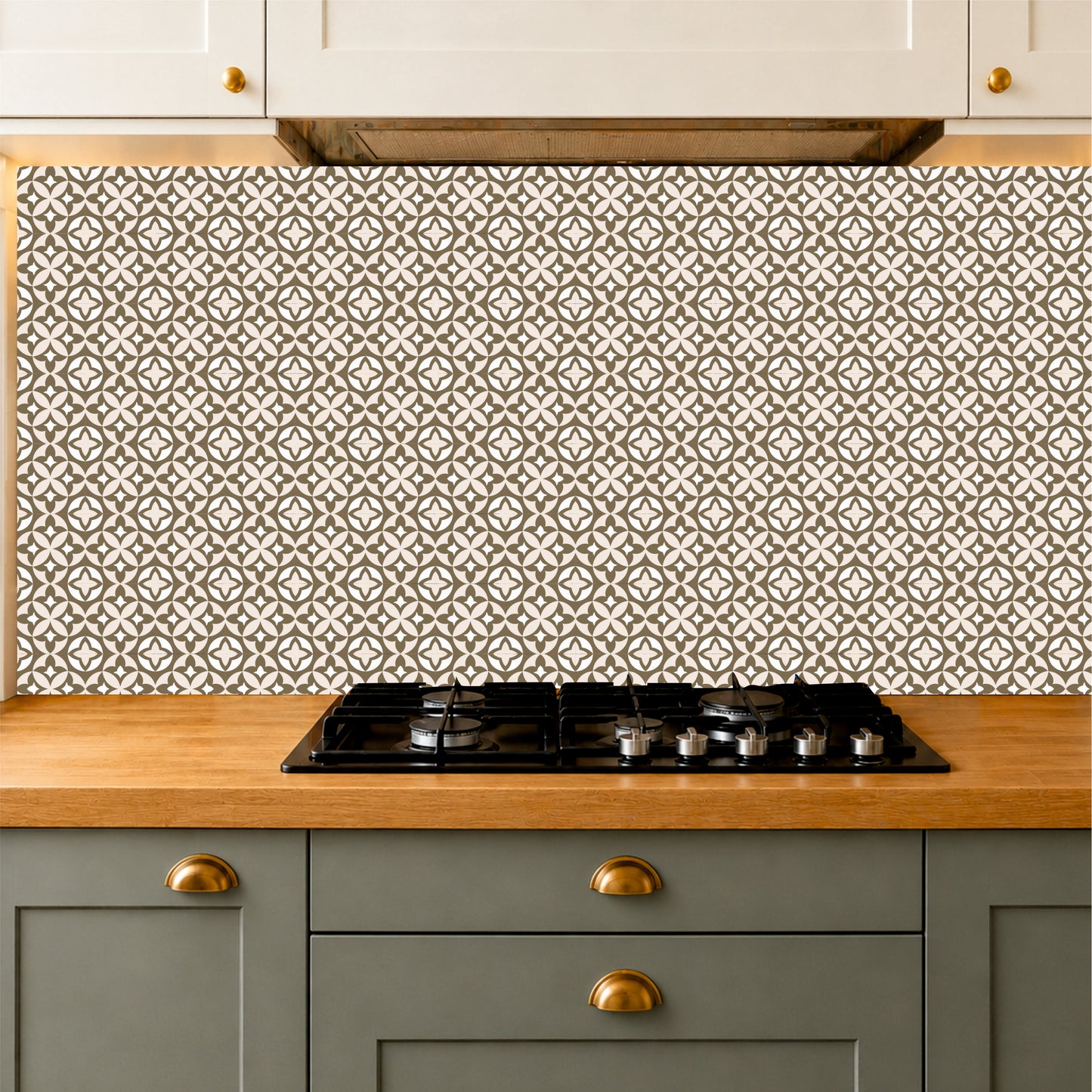 Olive Floral Moroccan Tile Sticker