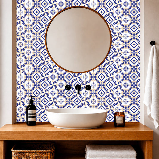 Cobalt Botanical Tile Sticker