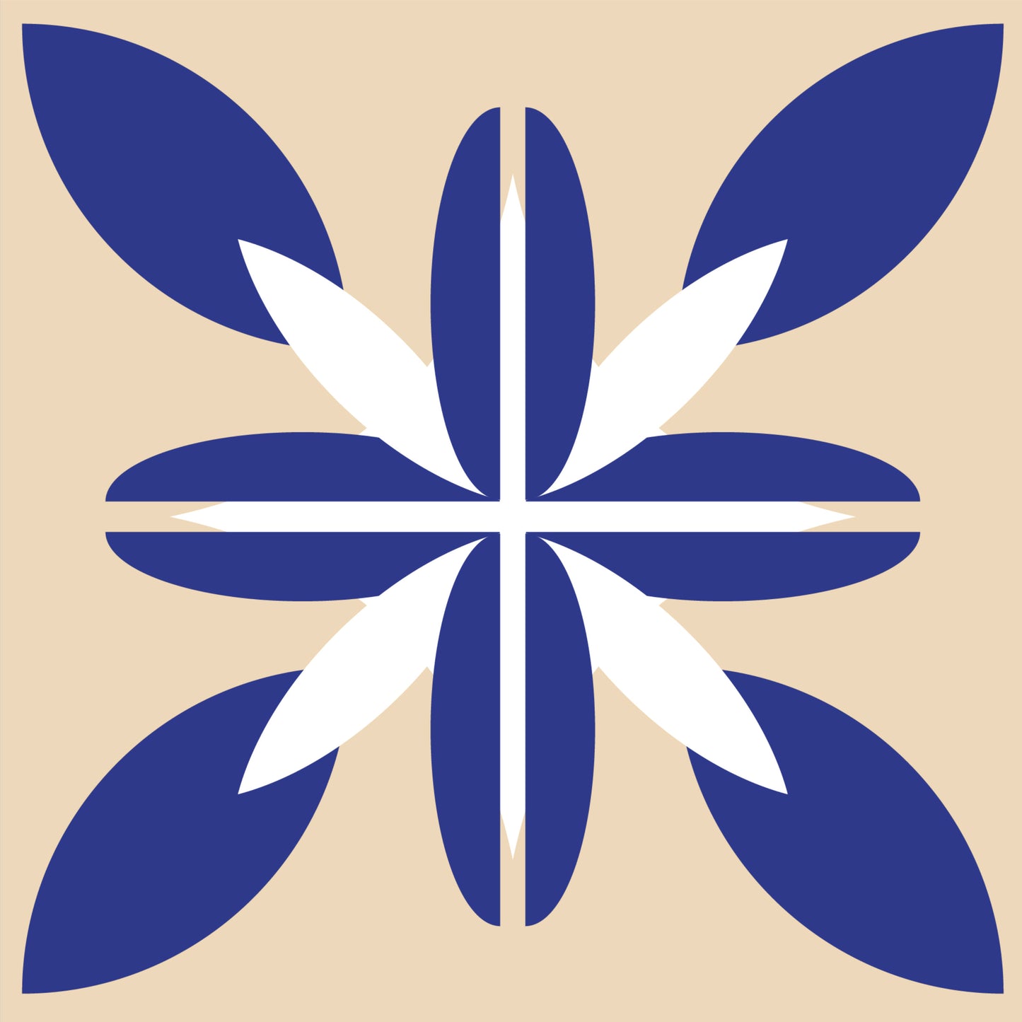 Cobalt Botanical Tile Sticker