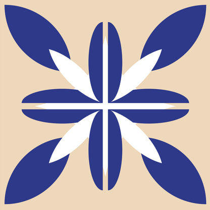 Cobalt Botanical Tile Sticker