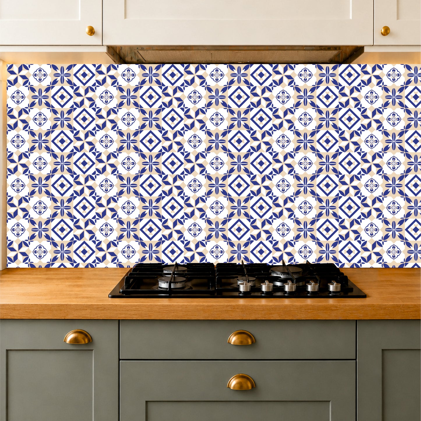Cobalt Botanical Tile Sticker