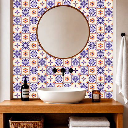 Azure Bloom Tile Sticker