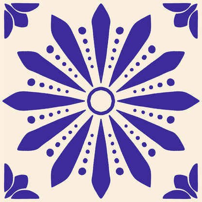 Azure Bloom Tile Sticker