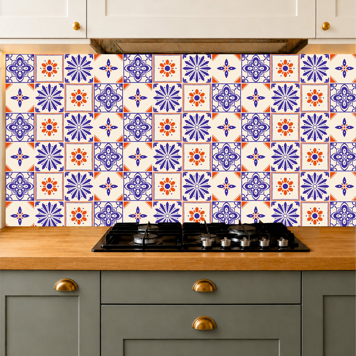 Azure Bloom Tile Sticker