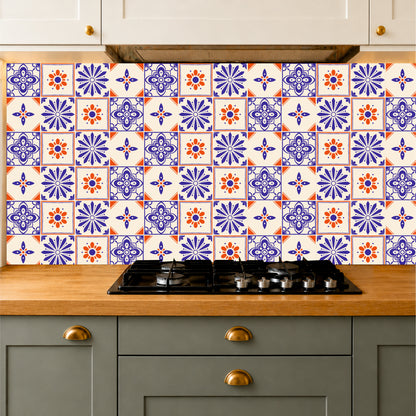 Azure Bloom Tile Sticker
