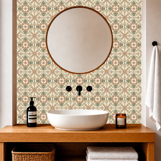 Earthy Folk Pattern Tile Sticker