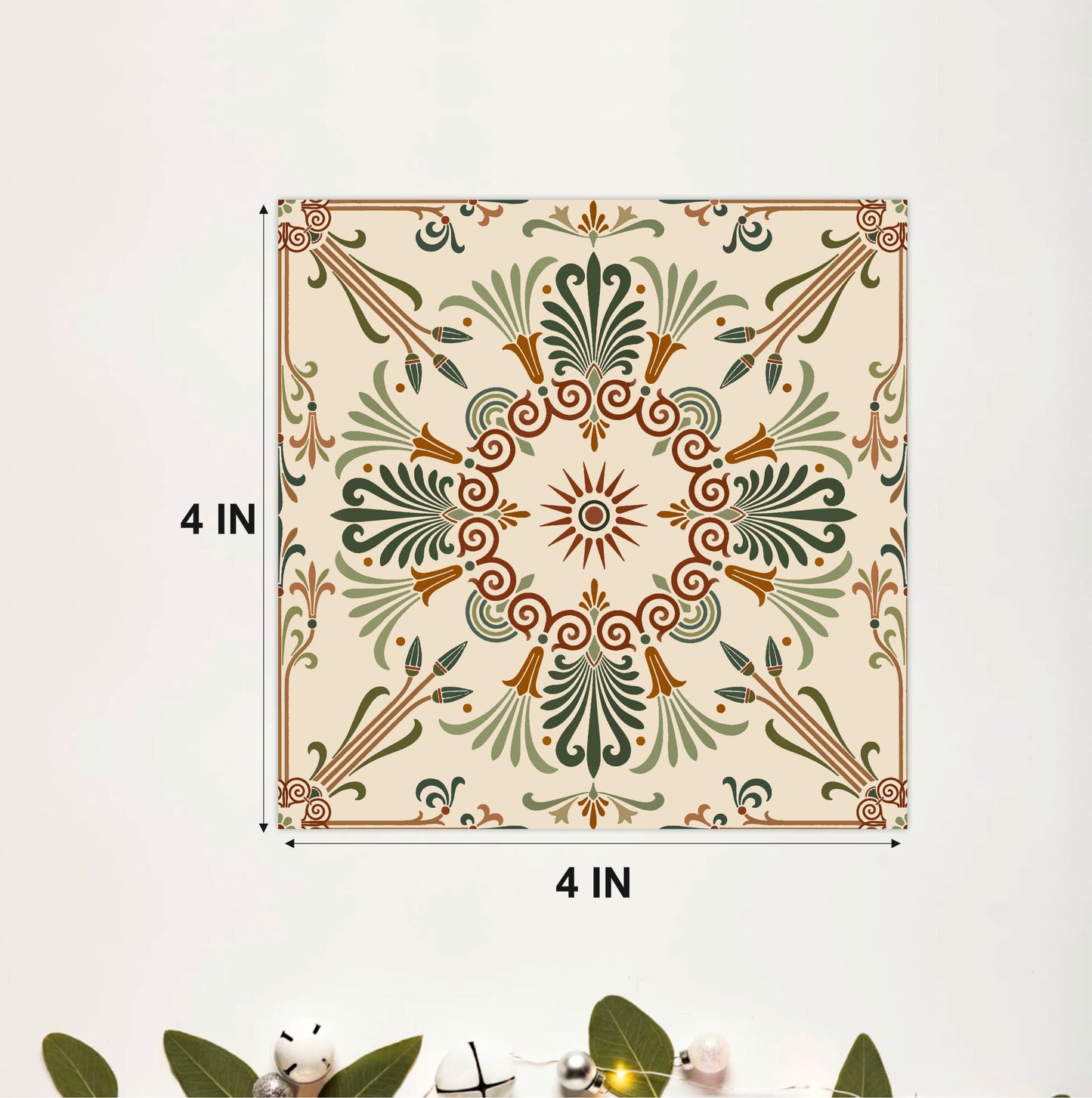 Earthy Folk Pattern Tile Sticker