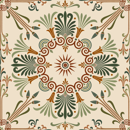 Earthy Folk Pattern Tile Sticker