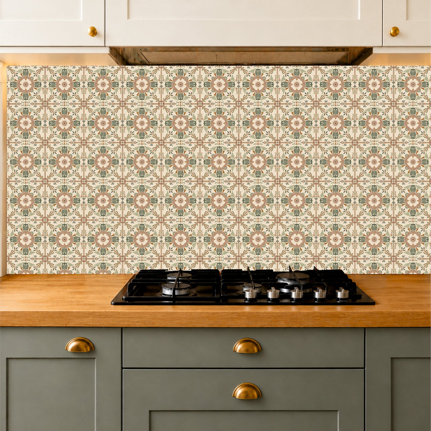 Earthy Folk Pattern Tile Sticker