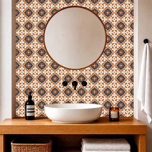Terracotta Quatrefoil Tile Sticker