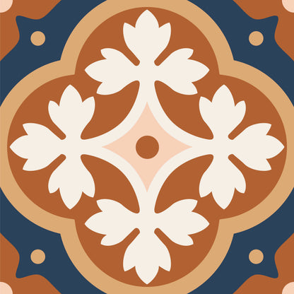 Terracotta Quatrefoil Tile Sticker