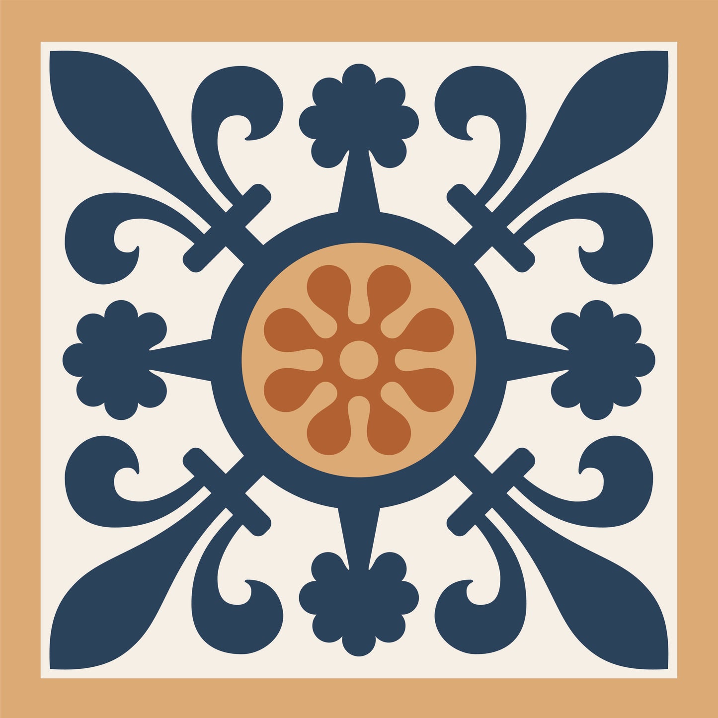 Mediterranean Sun Medallion Tile Sticker