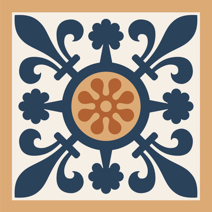 Mediterranean Sun Medallion Tile Sticker