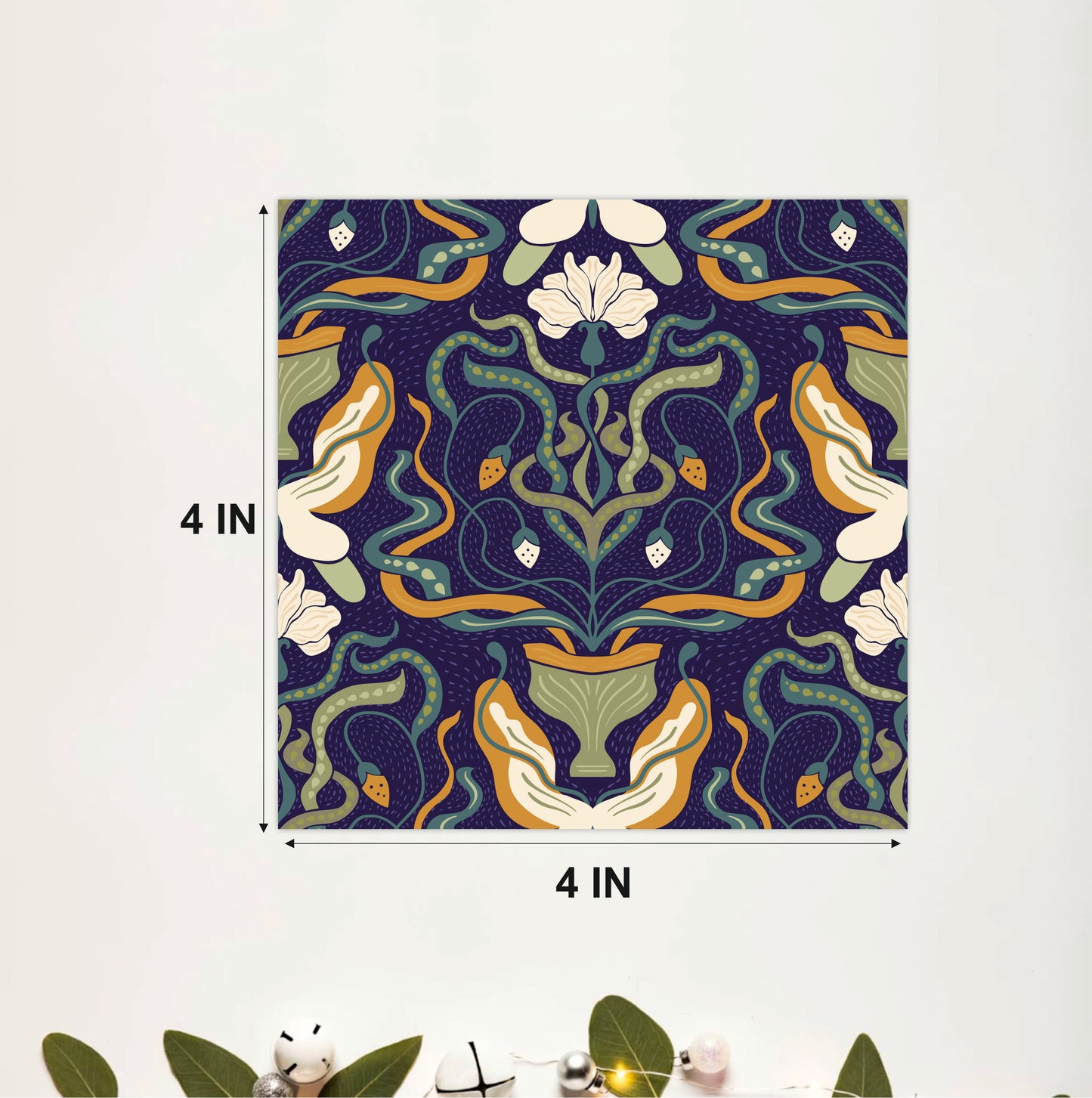 Midnight Botanical Heritage Tile Sticker