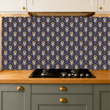 Midnight Botanical Heritage Tile Sticker