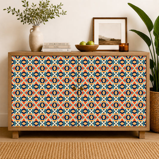 Retro Cubist Tile Sticker