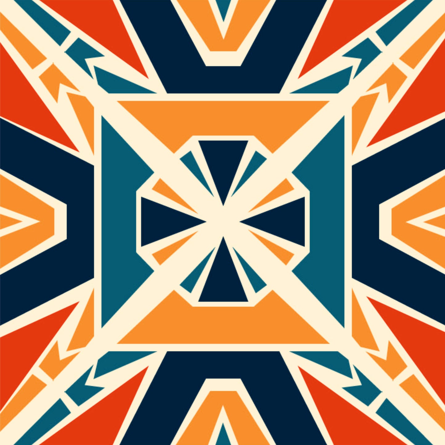 Retro Cubist Tile Sticker